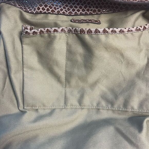 G.I.L.I.  Leather Brown snake skin print Medium Boho shoulder bag Tasel accent . - Picture 11 of 12